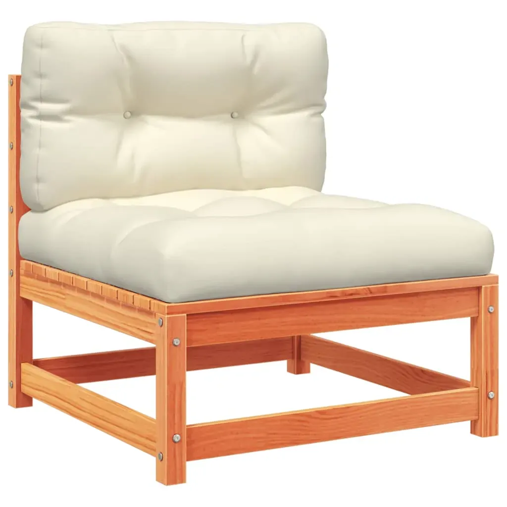 6 Piece Garden Sofa Set with Cushions Wax Brown Solid Wood Pine Price