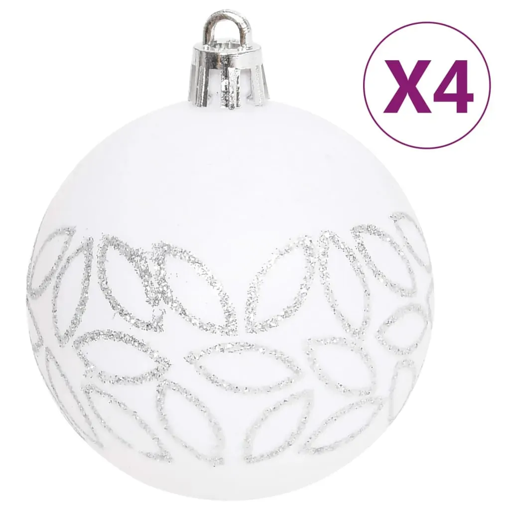 70 Piece Christmas Bauble Set Silver and White Price