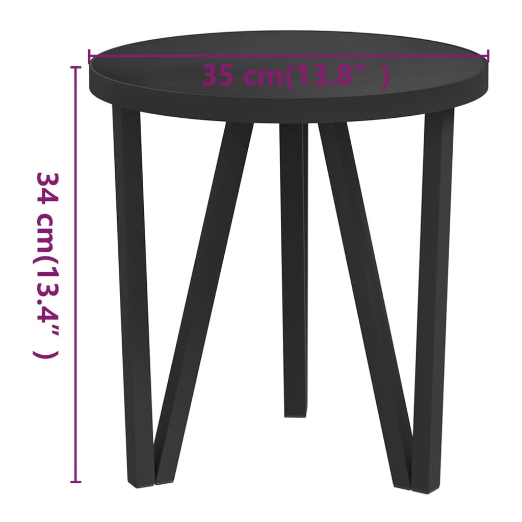 Tea Table Black Ø35 cm MDF Price