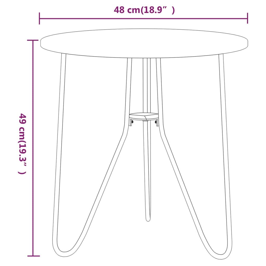 Tea Table Black 48 cm MDF and Iron Price