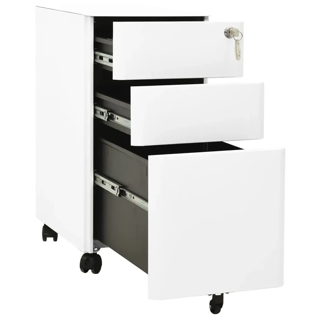Mobile File Cabinet White 30x45x59 cm Steel Price