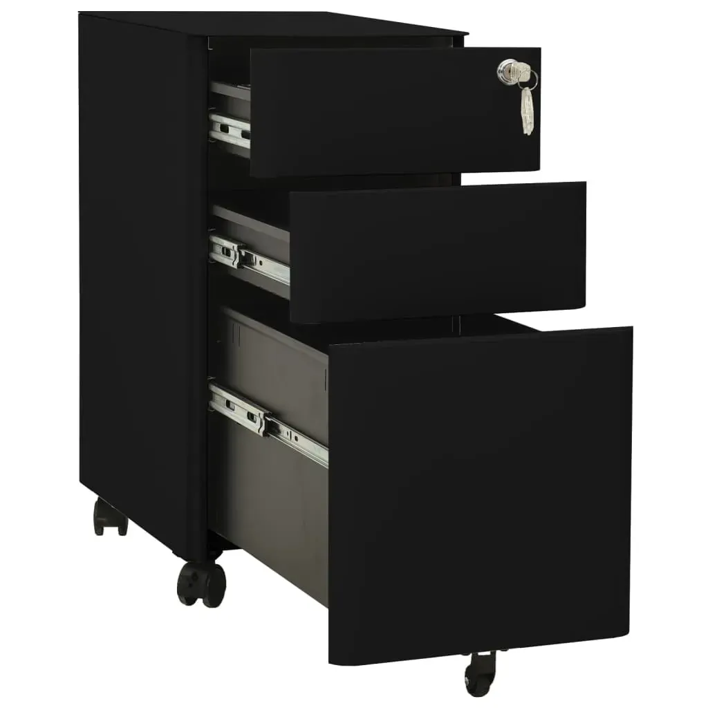 Mobile File Cabinet Black 30x45x59 cm Steel Price