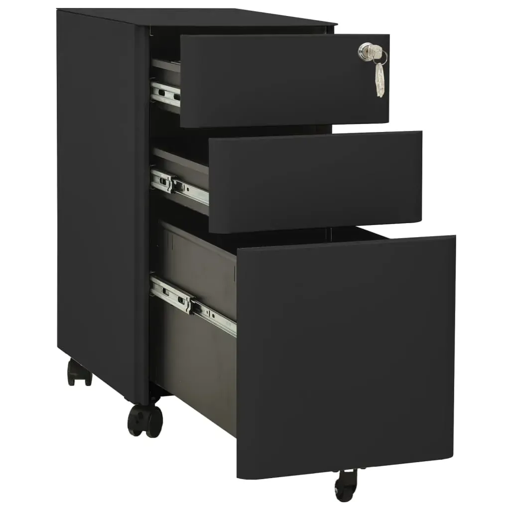 Mobile File Cabinet Anthracite 30x45x59 cm Steel Price