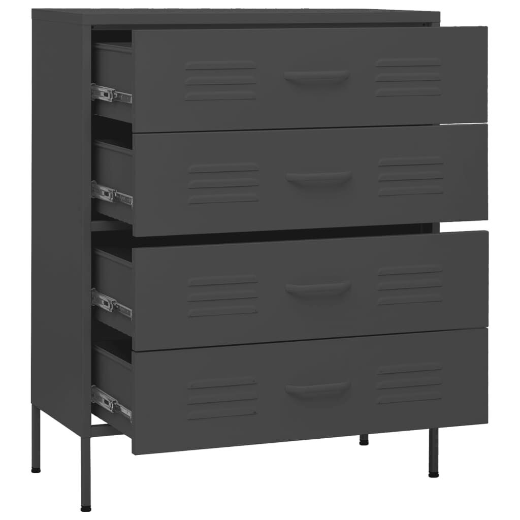 Chest of Drawers Anthracite 80x35x101.5 cm Steel Price