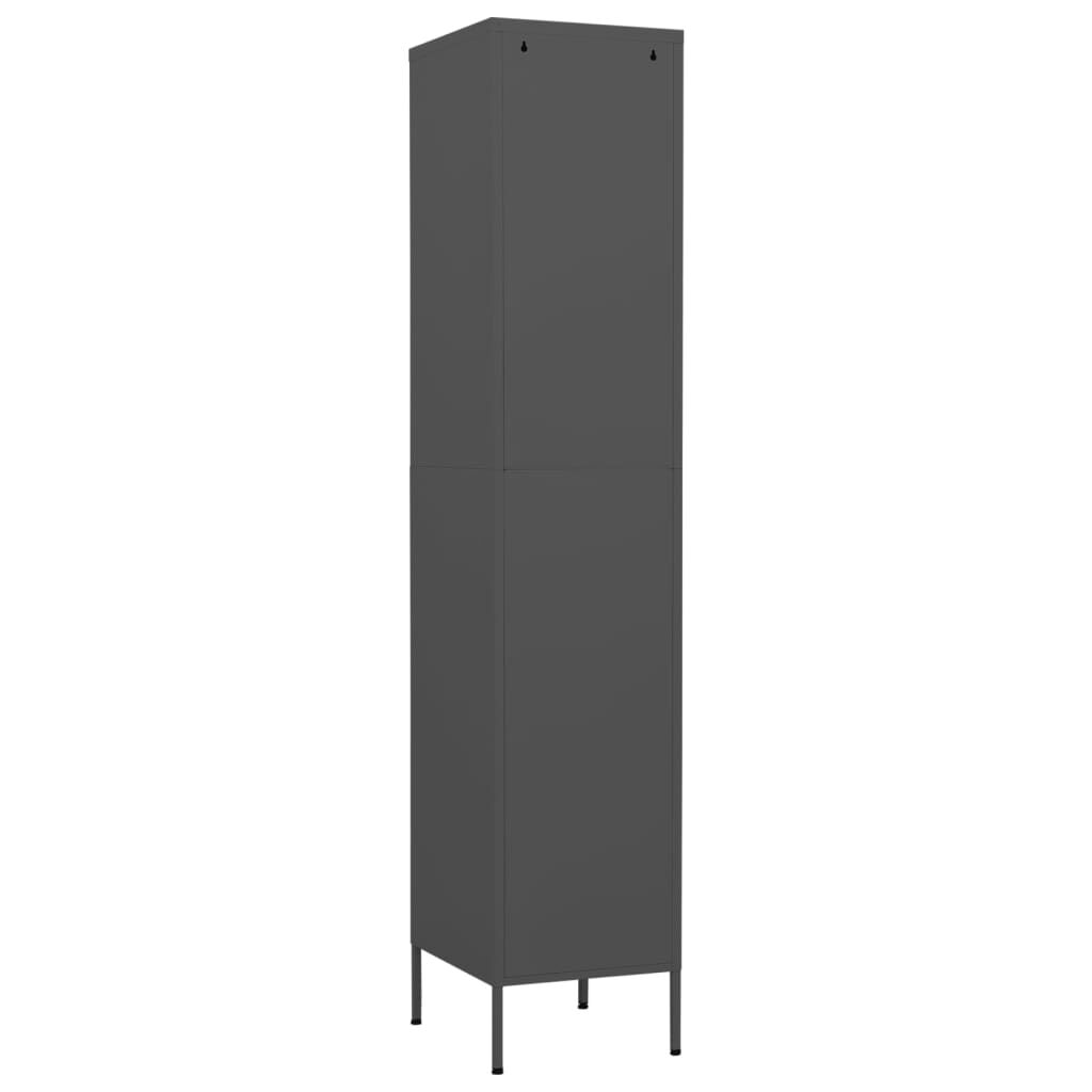 Locker Cabinet Anthracite 35x46x180 cm Steel Price