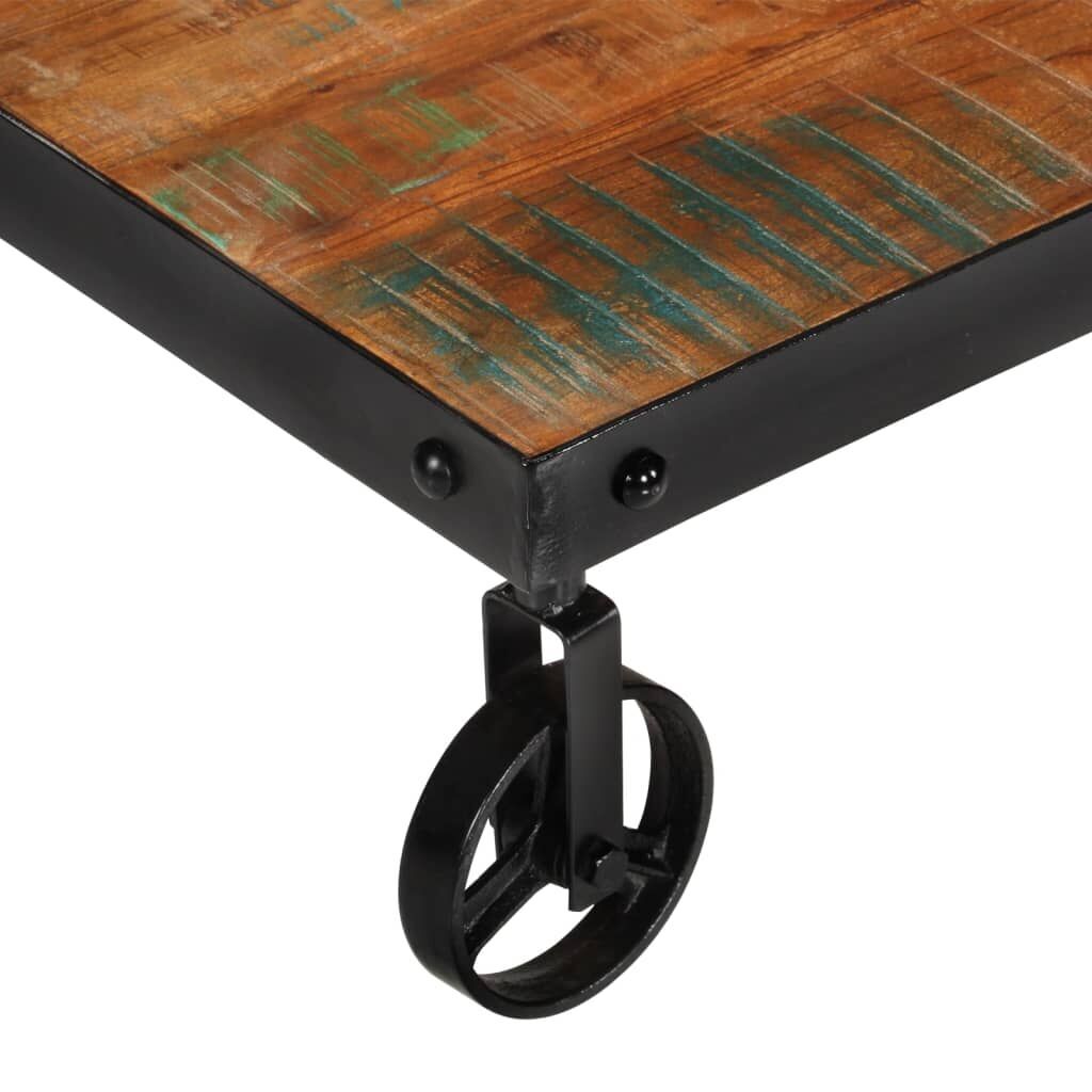 Coffee Table with Wheels 100x60x26 cm Solid Wood Reclaimed Price