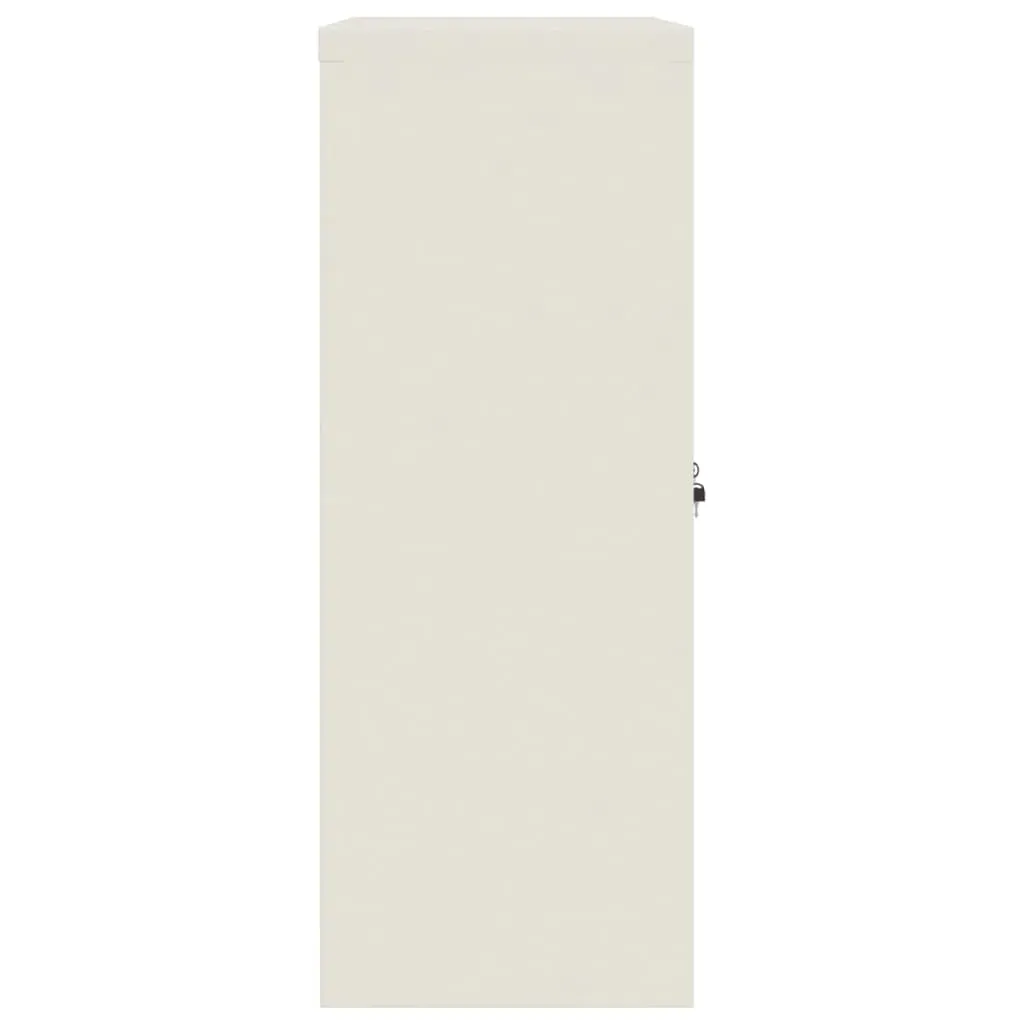 File Cabinet White 90x40x105 cm Steel Price