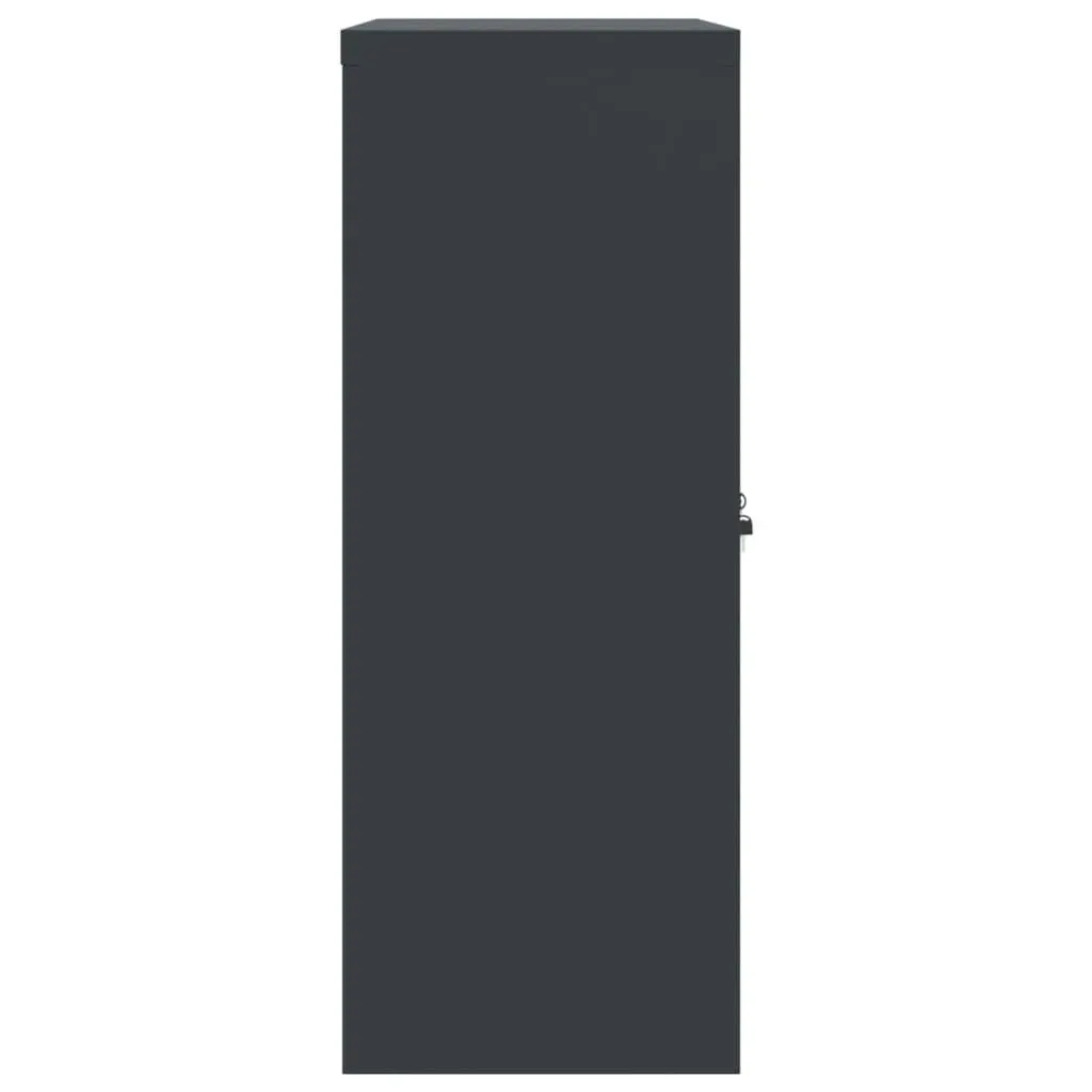 File Cabinet Anthracite and White 90x40x105 cm Steel Price
