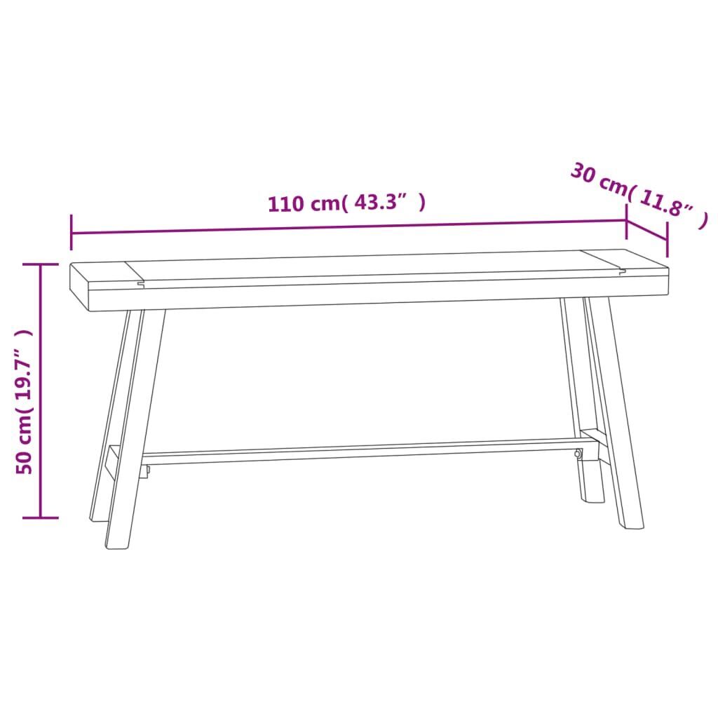 Bench 110 cm Solid Wood Teak Price