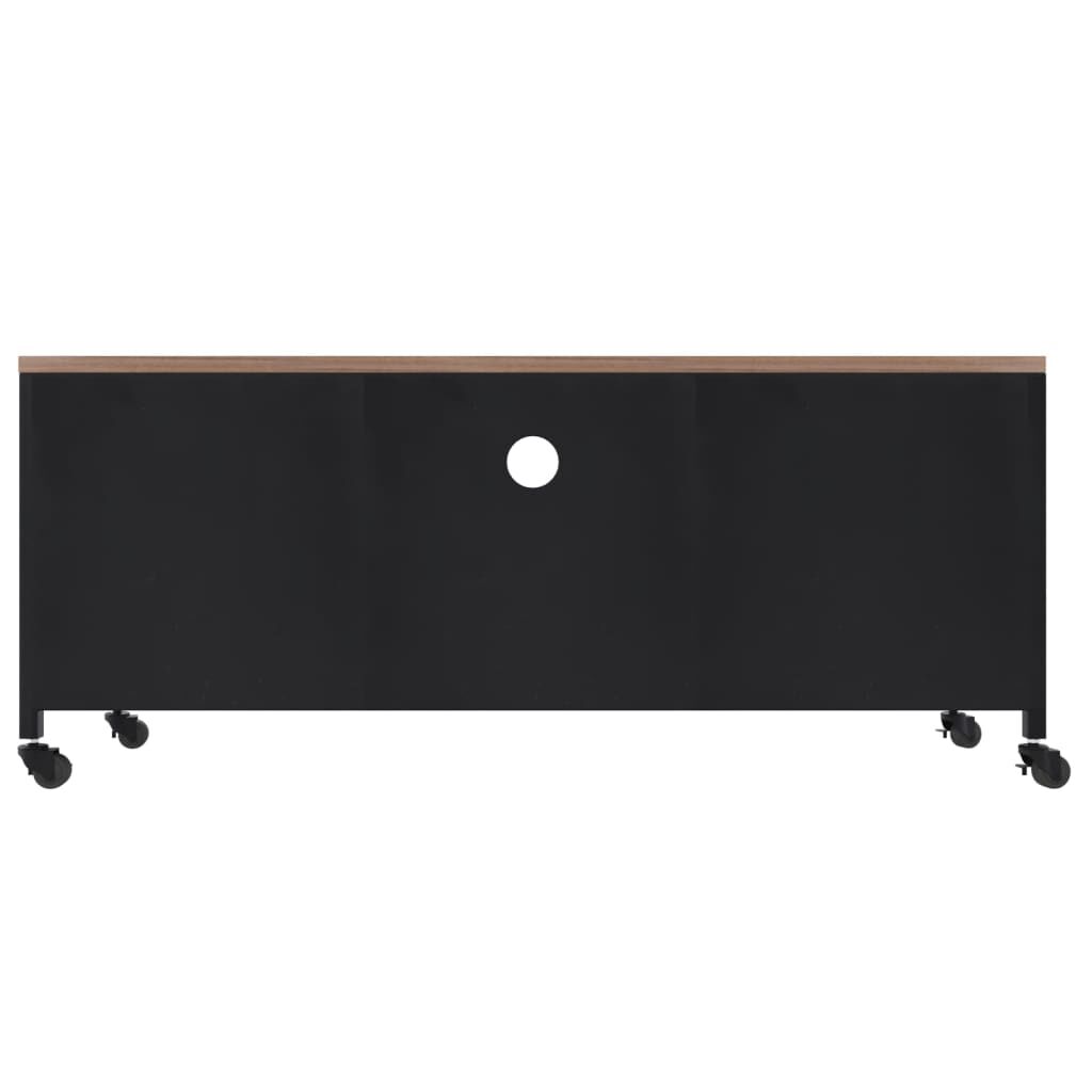 TV Cabinet Black 110x30x43 cm Iron and Solid Wood Fir Price