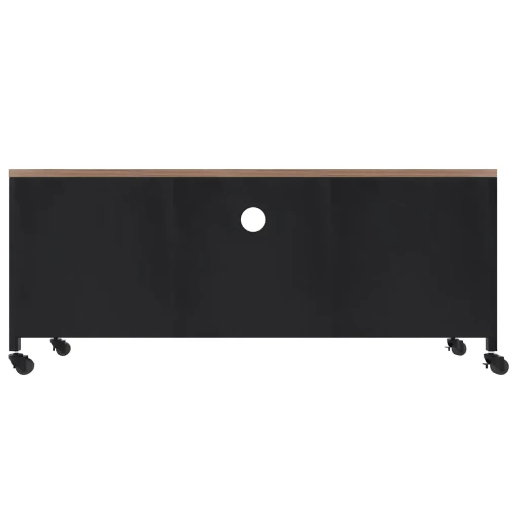 TV Cabinet Black 110x30x43 cm Iron and Solid Wood Fir Price