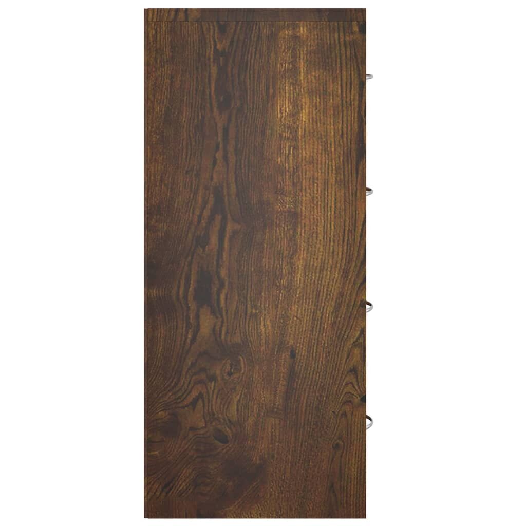 Sideboard with 4 Drawers 60x30.5x71 cm Smoked Oak Price