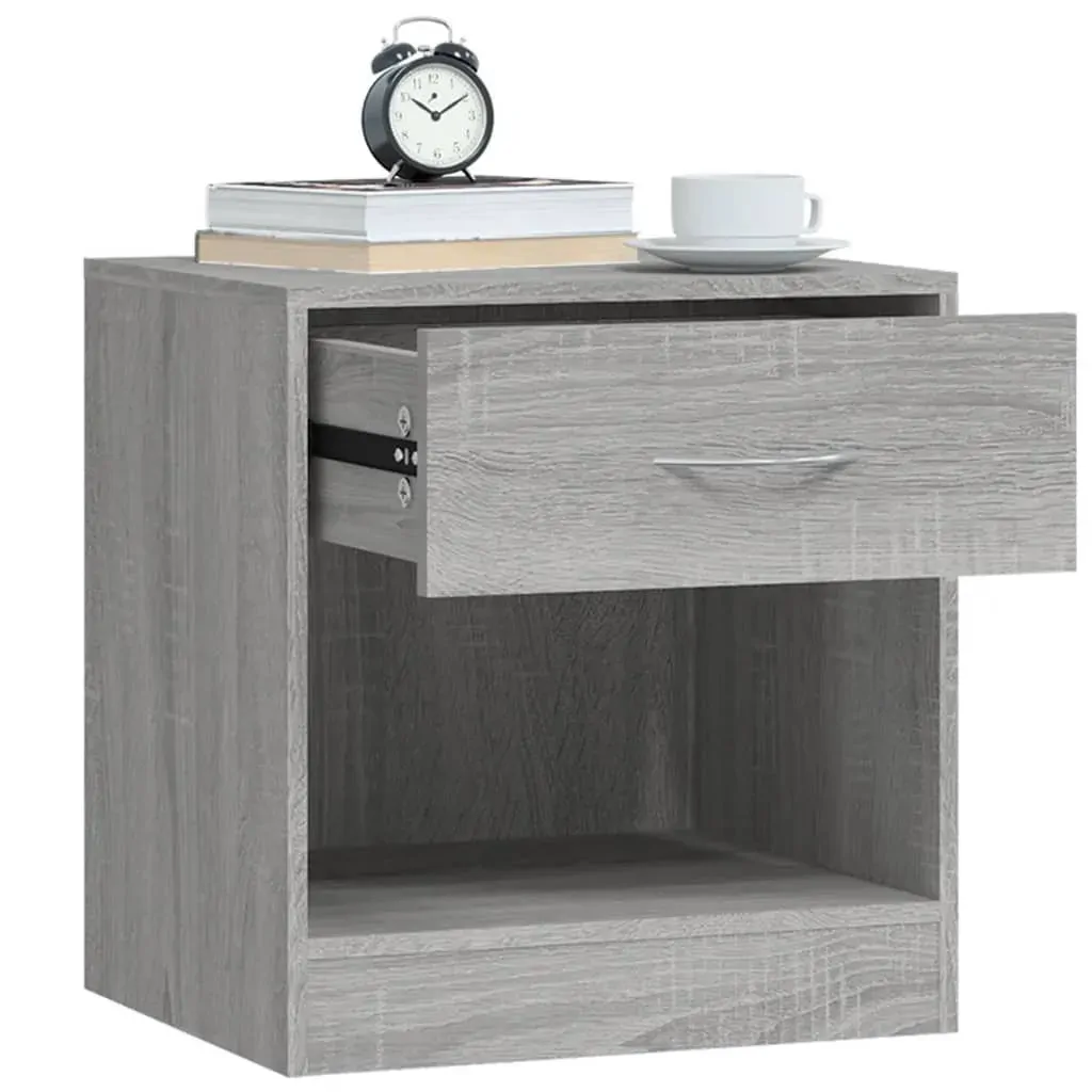Bedside Cabinets 2 pcs with Drawer Grey Sonoma Price