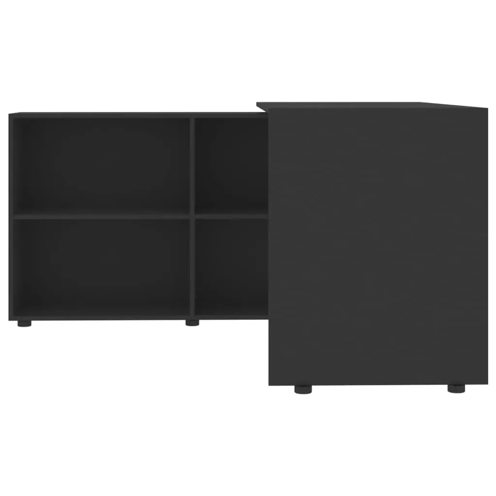 Corner Desk Black Engineered Wood Price