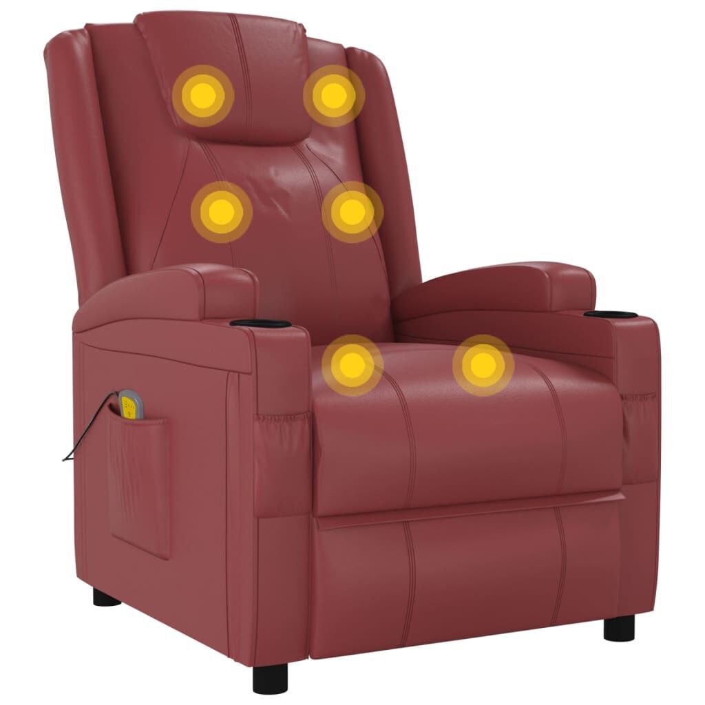 Massage Chair Wine Red Faux Leather Price