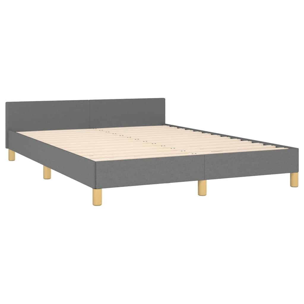 Bed Frame without Mattress Dark Grey Double Fabric Price