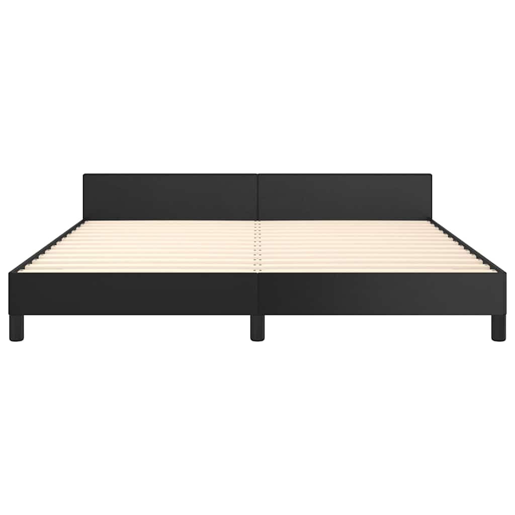 Bed Frame without Mattress Black Queen Faux Leather Price