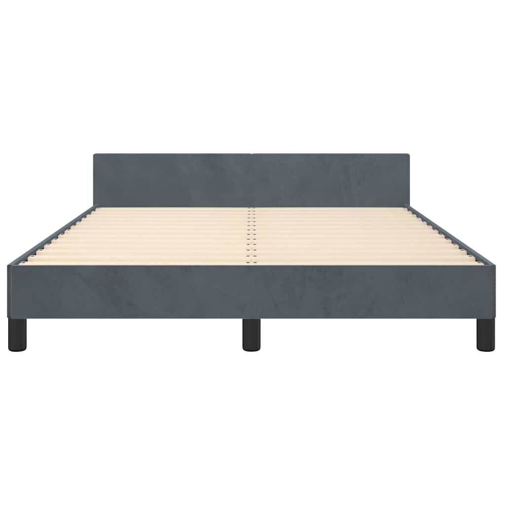 Bed Frame without Mattress Dark Grey Double Velvet Price