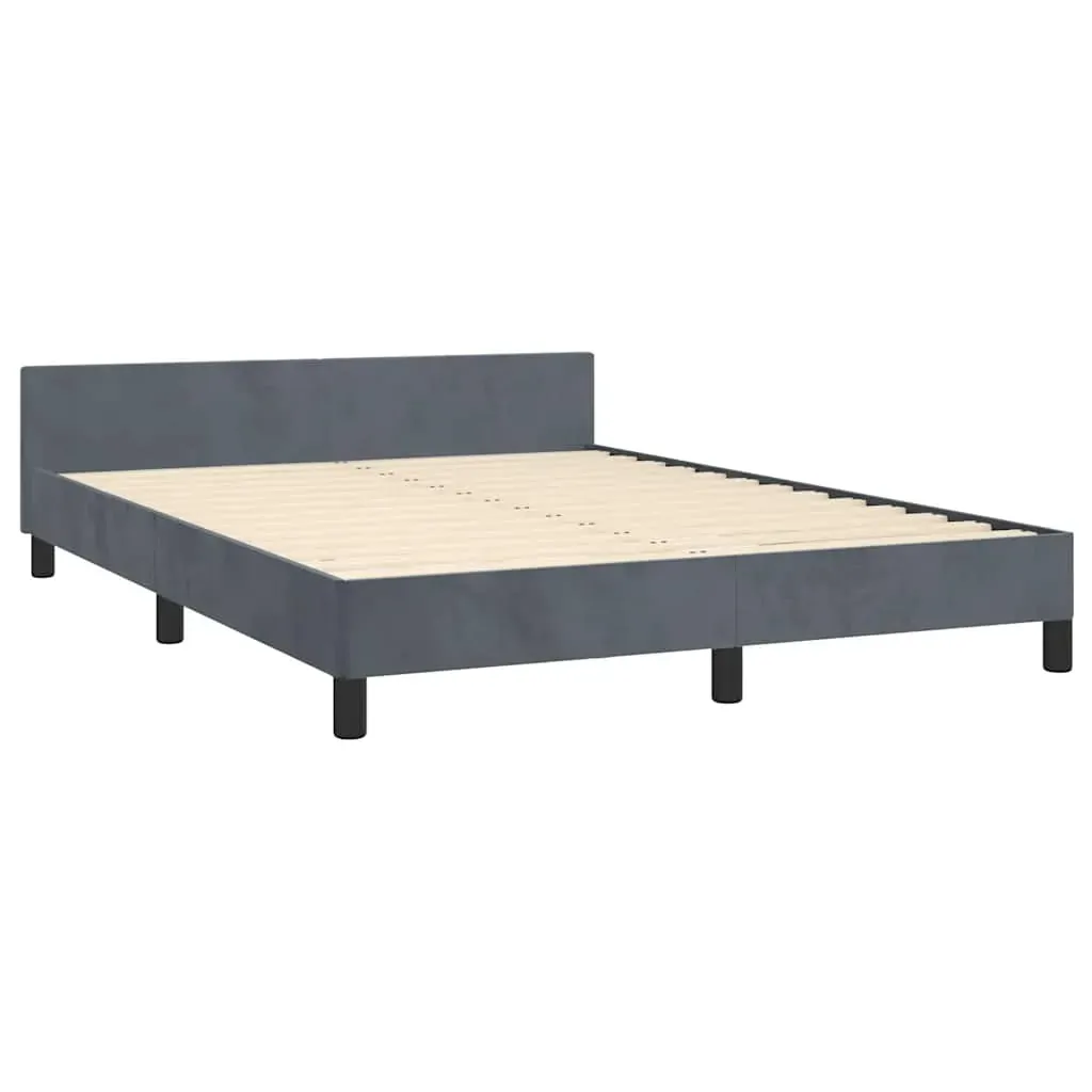 Bed Frame without Mattress Dark Grey Double Velvet Price