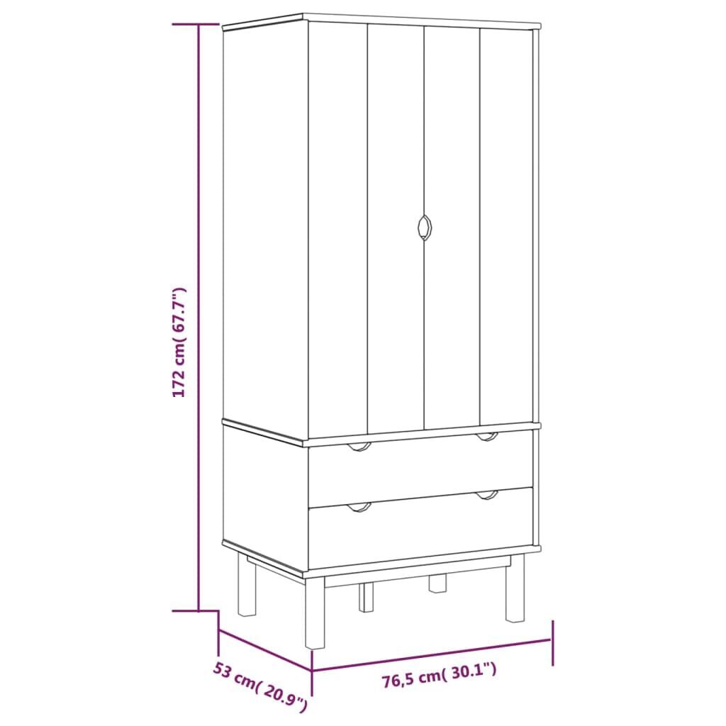 Wardrobe OTTA 76.5x53x172 cm Solid Wood Pine Price