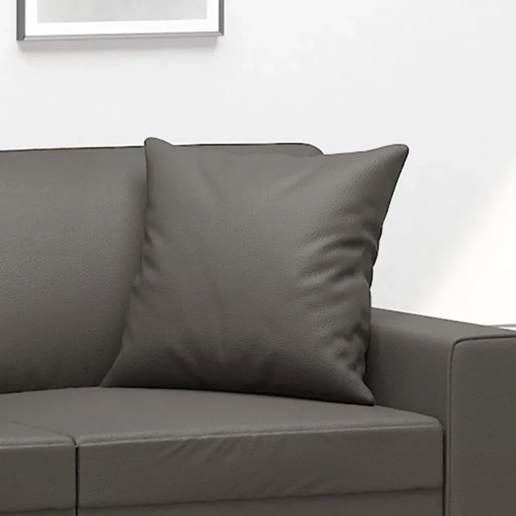 Throw Pillows 2 pcs Grey 40x40 cm Faux Leather Price