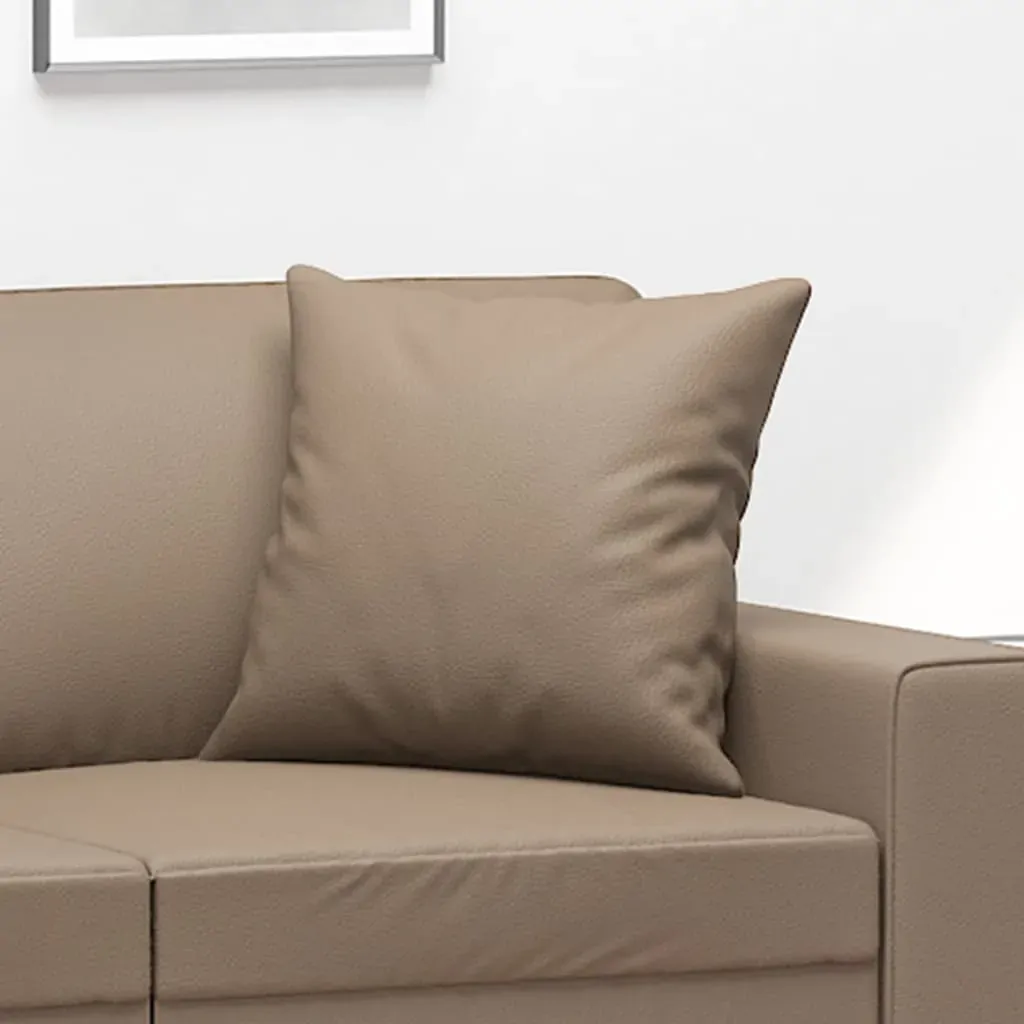 Throw Pillows 2 pcs Cappuccino 40x40 cm Faux Leather Price