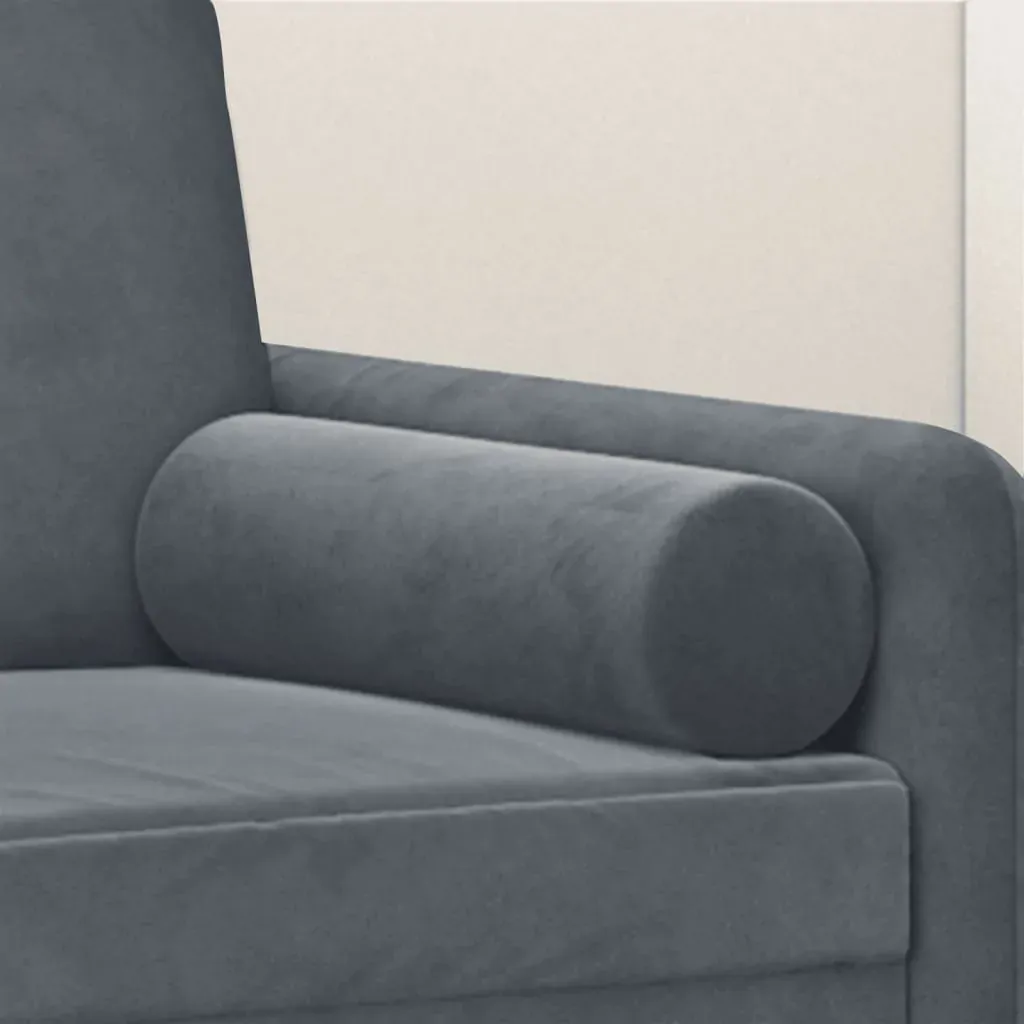 Throw Pillows 2 pcs Dark Grey Ø15x50 cm Velvet Price