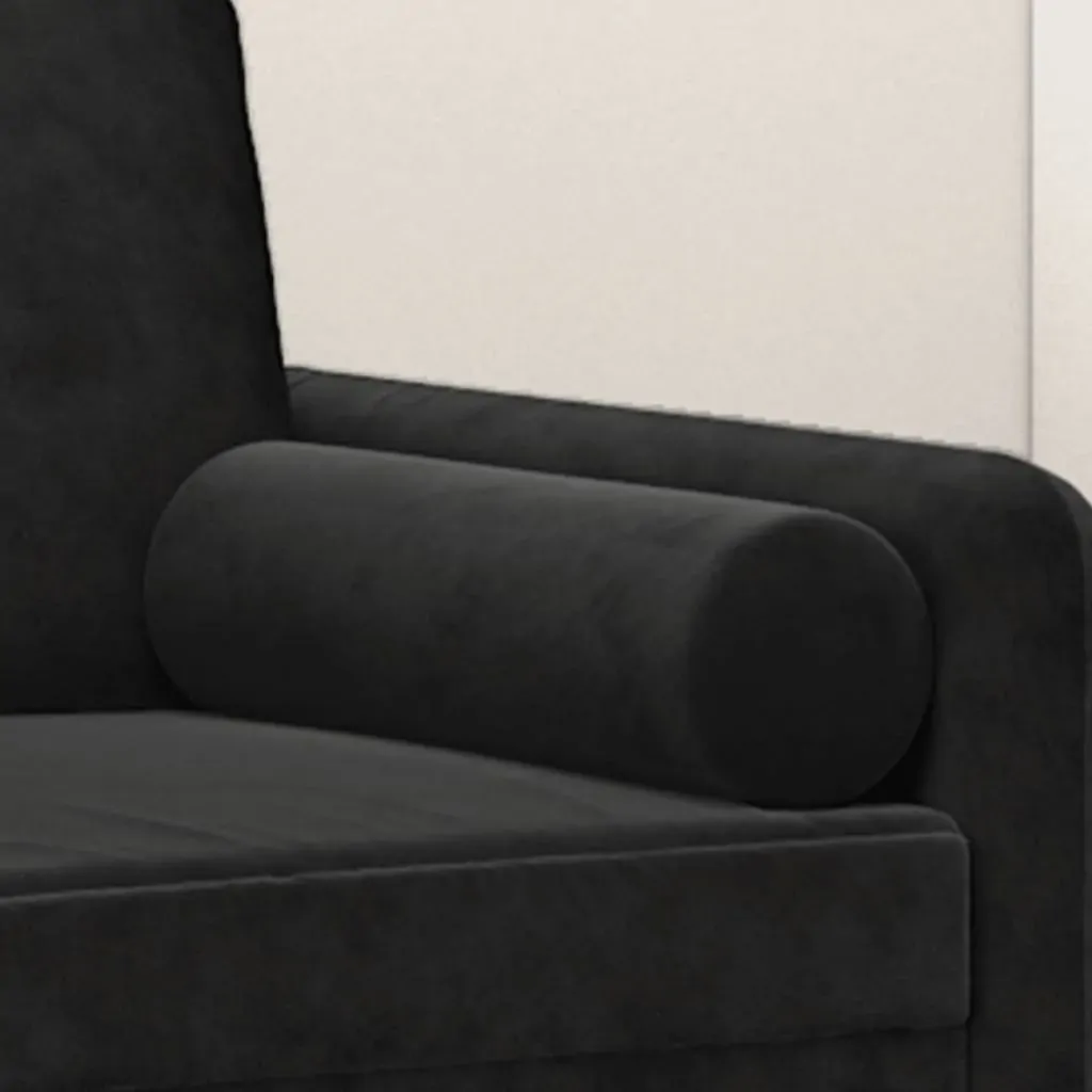 Throw Pillows 2 pcs Black Diameter 15x50 cm Velvet Price