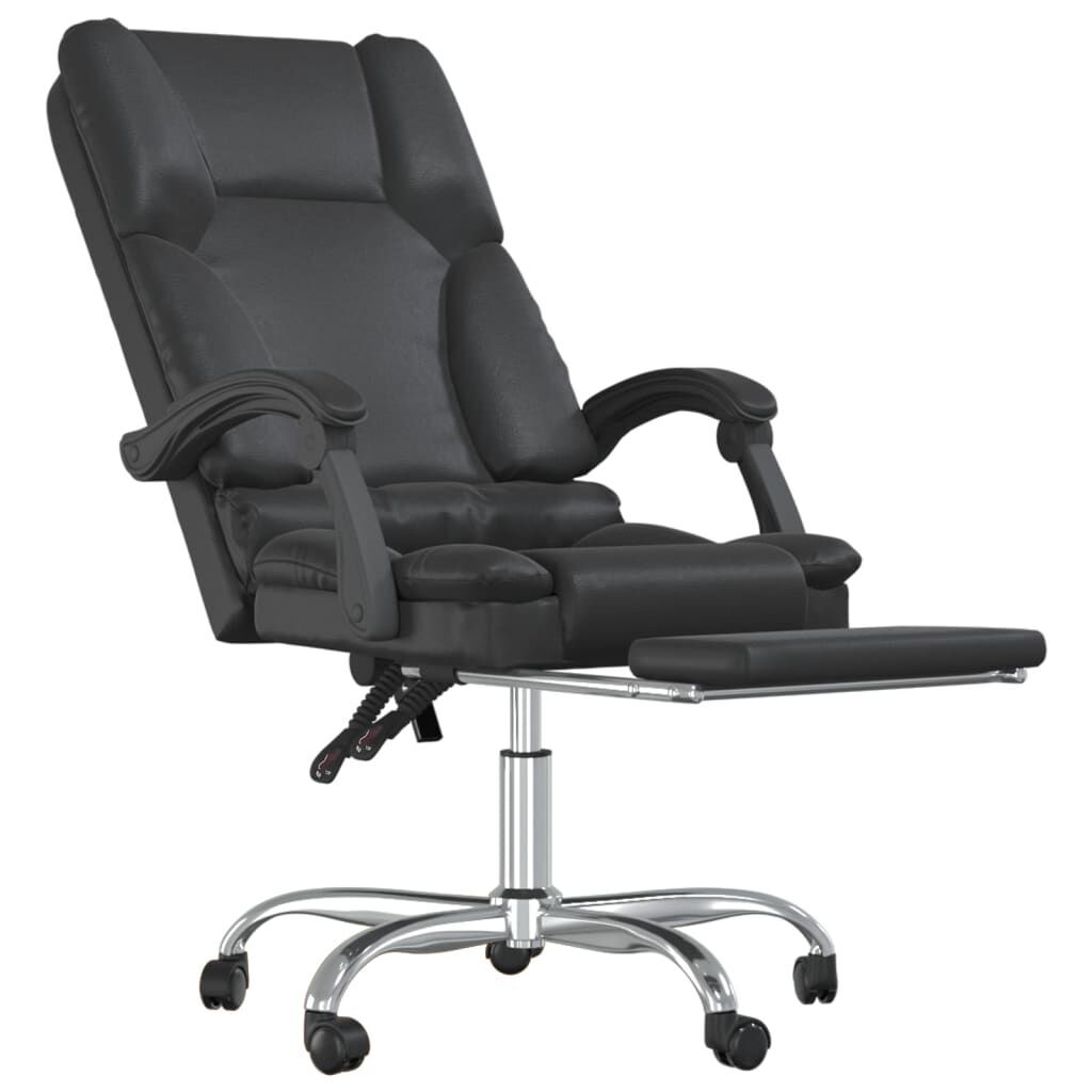 Massage Reclining Office Chair Black Faux Leather Price