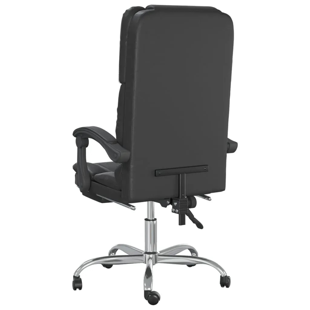 Massage Reclining Office Chair Black Faux Leather Price