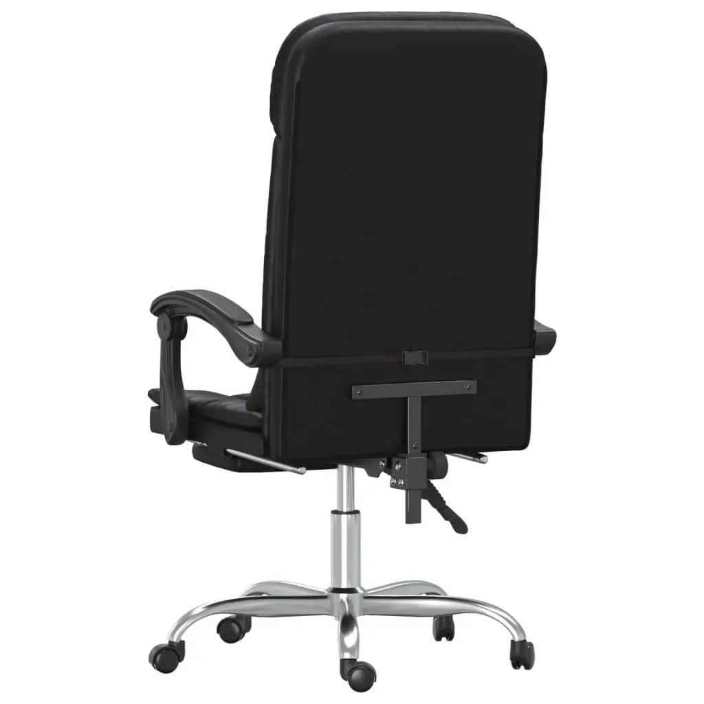 Massage Reclining Office Chair Black Faux Leather Price