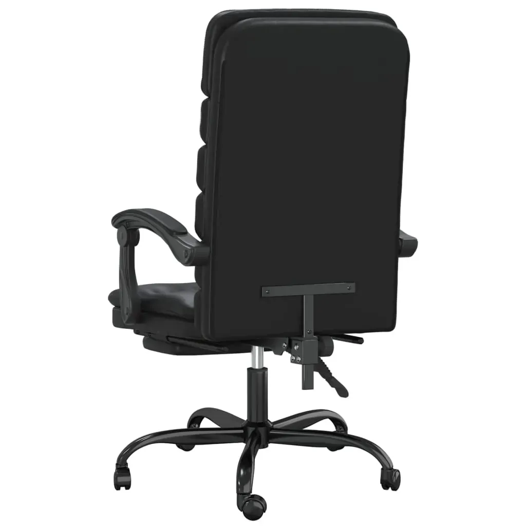 Massage Reclining Office Chair Black Faux Leather Price