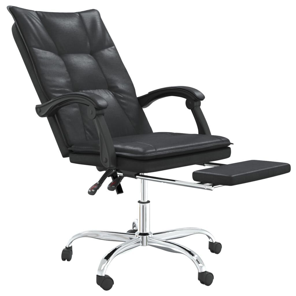 Reclining Office Chair Black Faux Leather Price