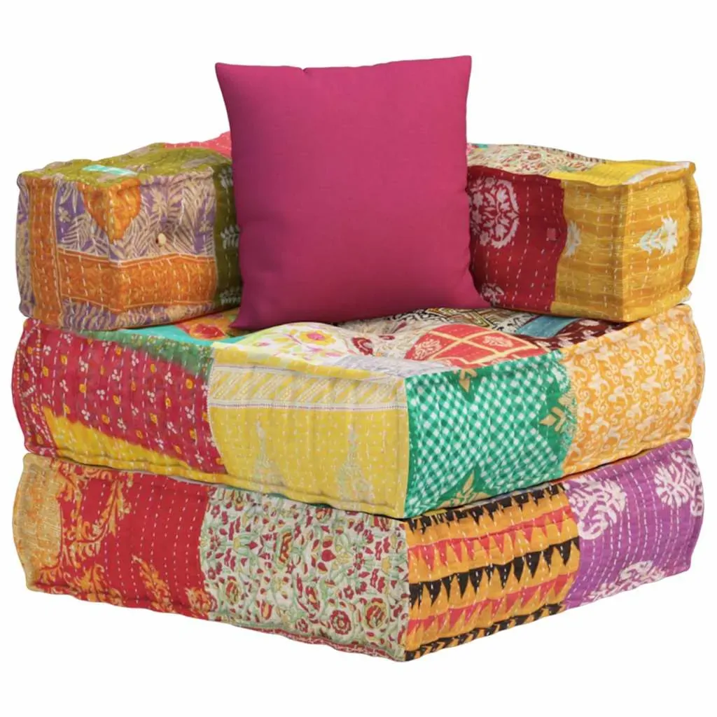 Modular Pouffe with Pillow Patchwork Fabric Price