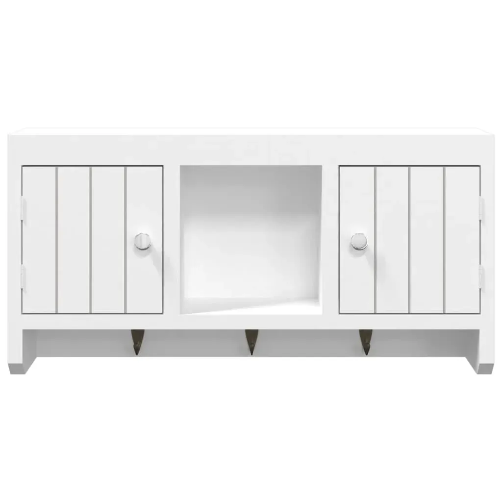 Key Cabinet White 40x8.5x20 cm Engineered Wood&Steel Price