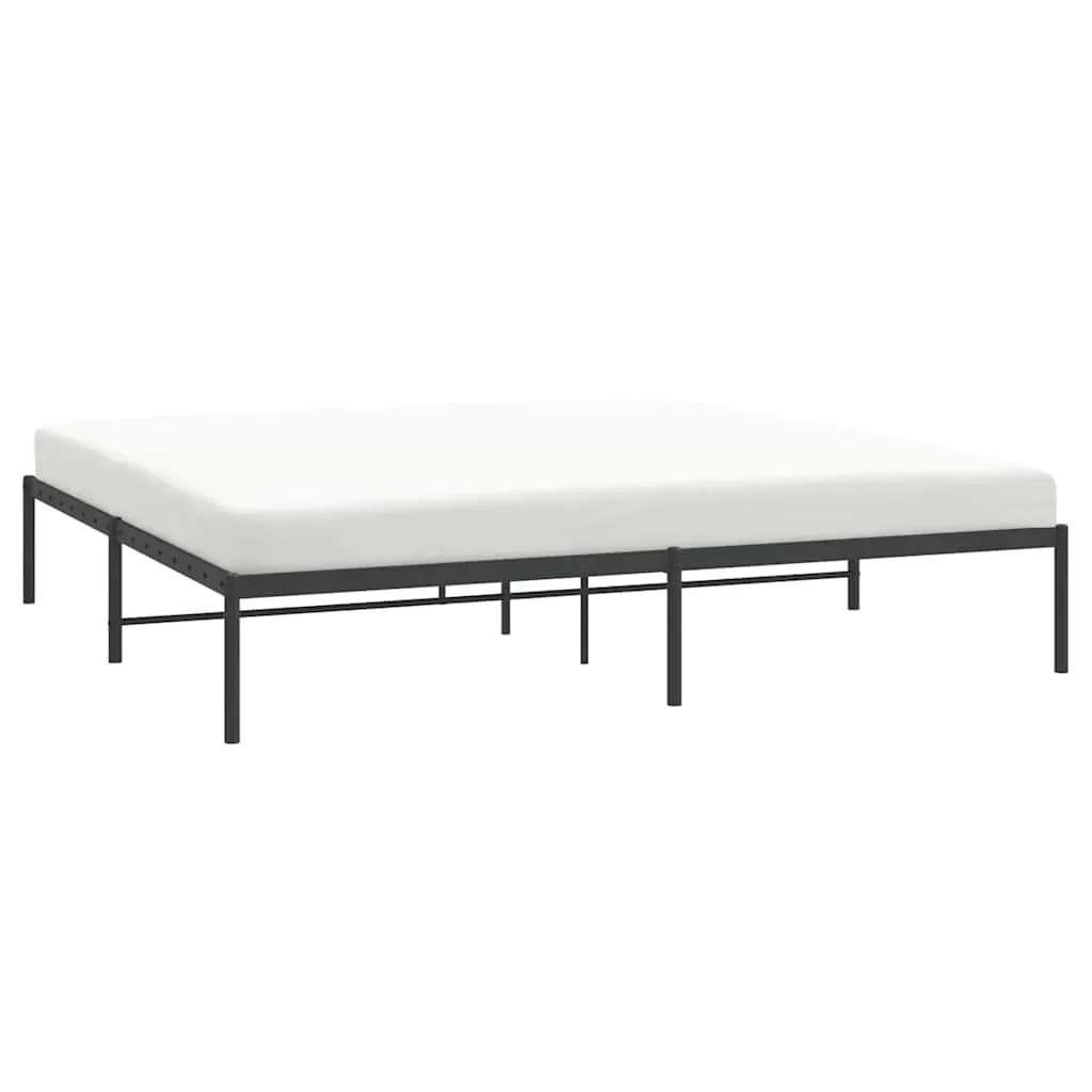 Metal Bed Frame without Mattress Black 183x213 cm Price
