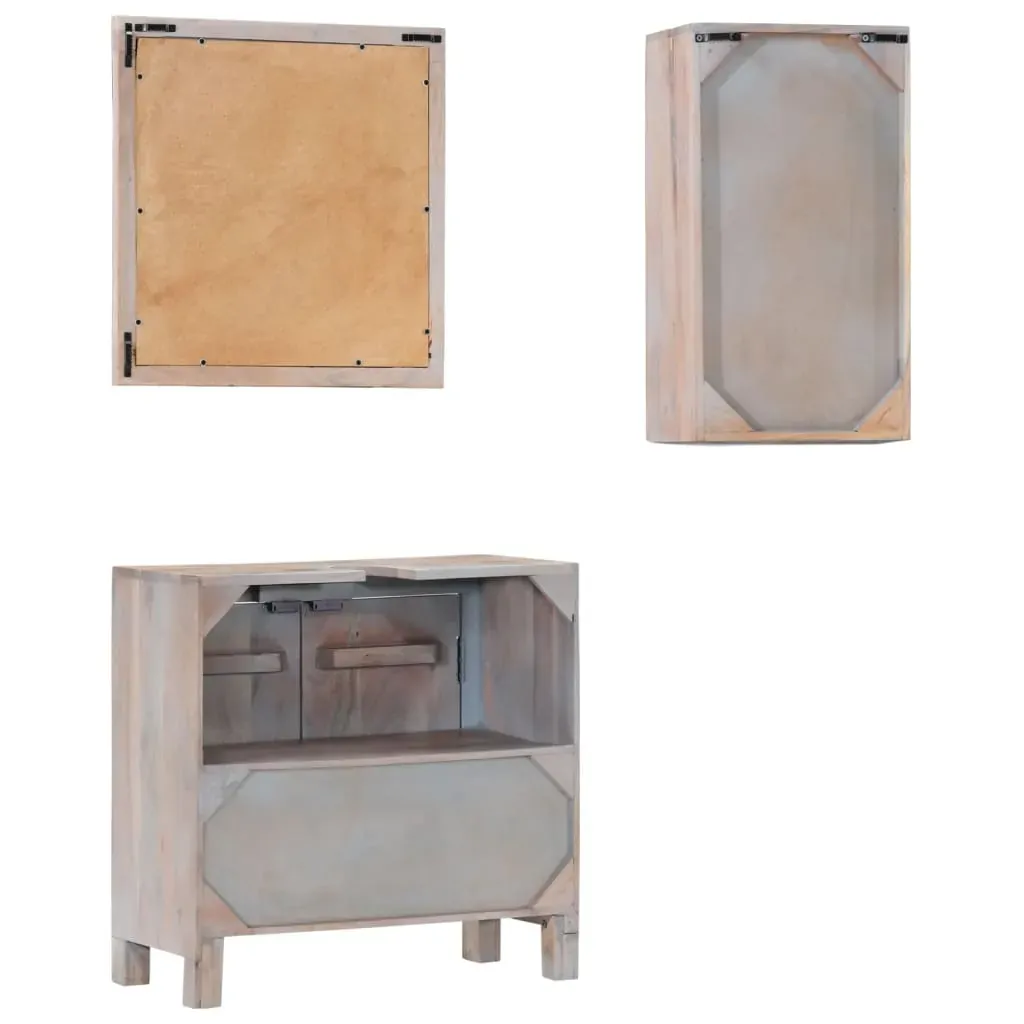 3 Piece Bathroom Furniture Set Solid Wood Acacia Price