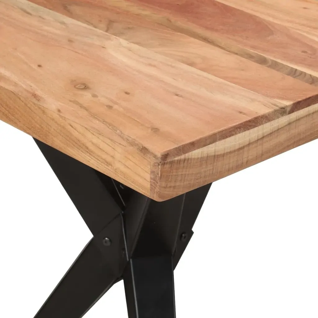 Dining Table Black 140x70x76 cm Solid Wood Acacia Price