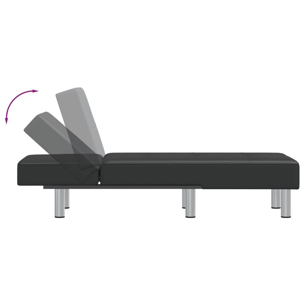 Chaise Longue Black Faux Leather Price