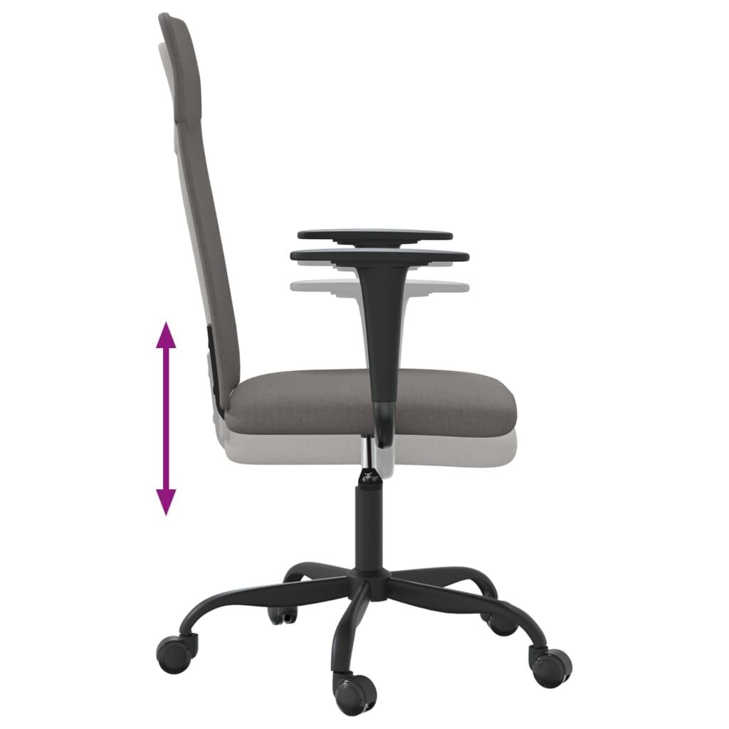 Office Chair Height Adjustable Dark Grey Fabric Price