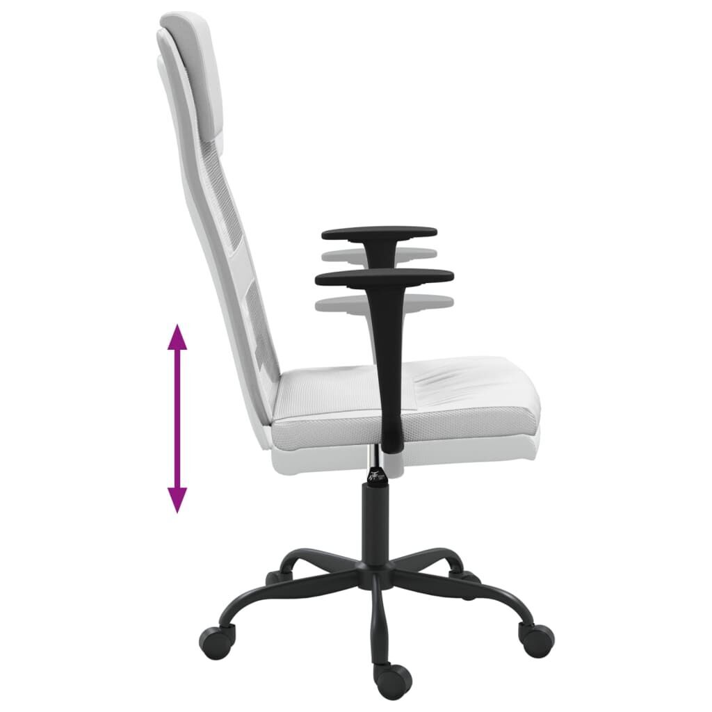Office Chair Height Adjustable White Mesh Fabric and Faux Leather Price