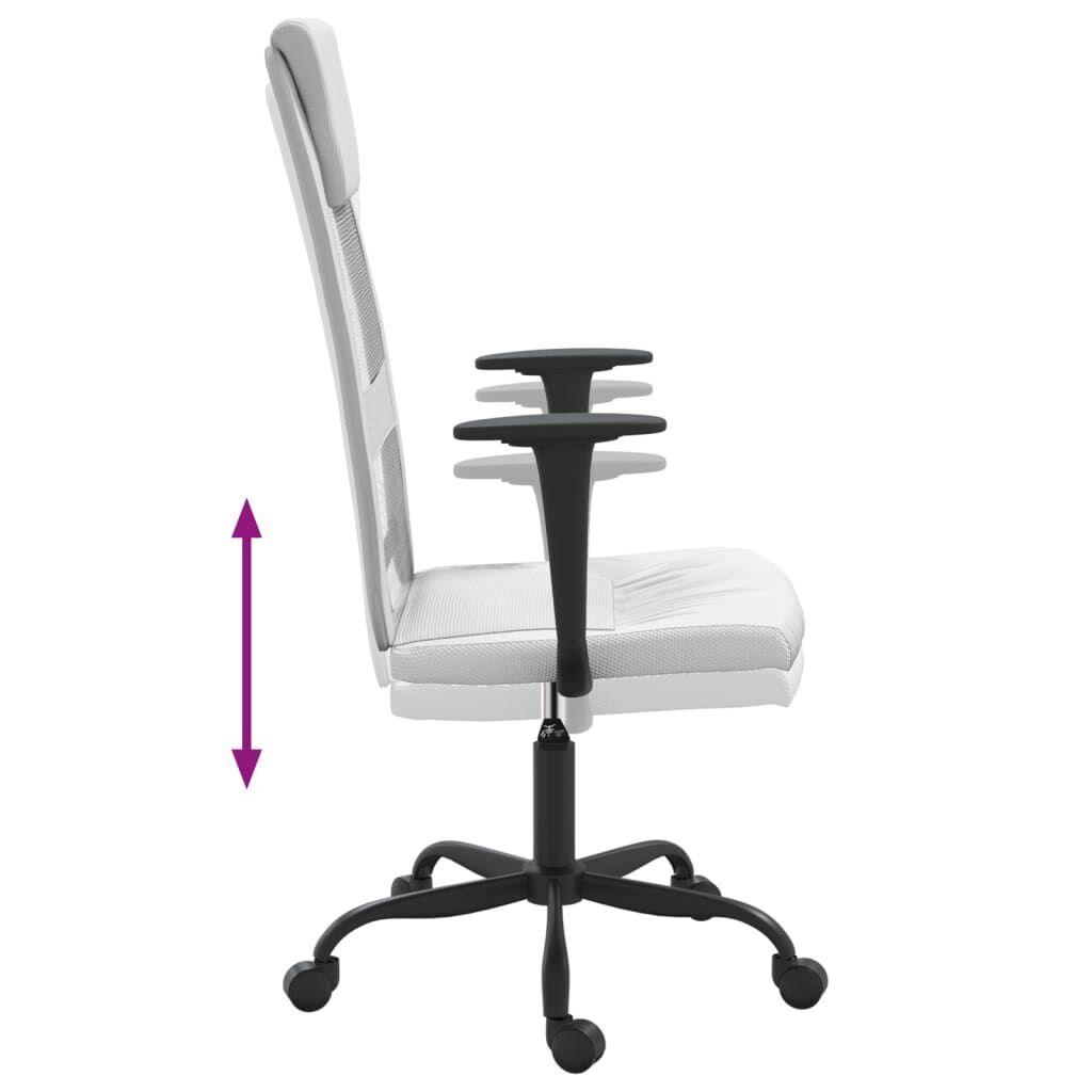 Office Chair Height Adjustable White Mesh Fabric and Faux Leather Price