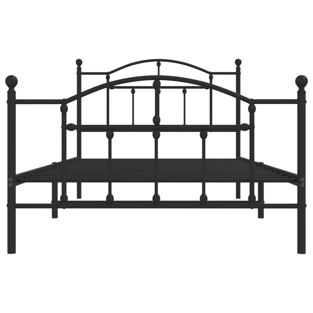 Metal Bed Frame without Mattress with Footboard Black 107x203 cm King Single Price