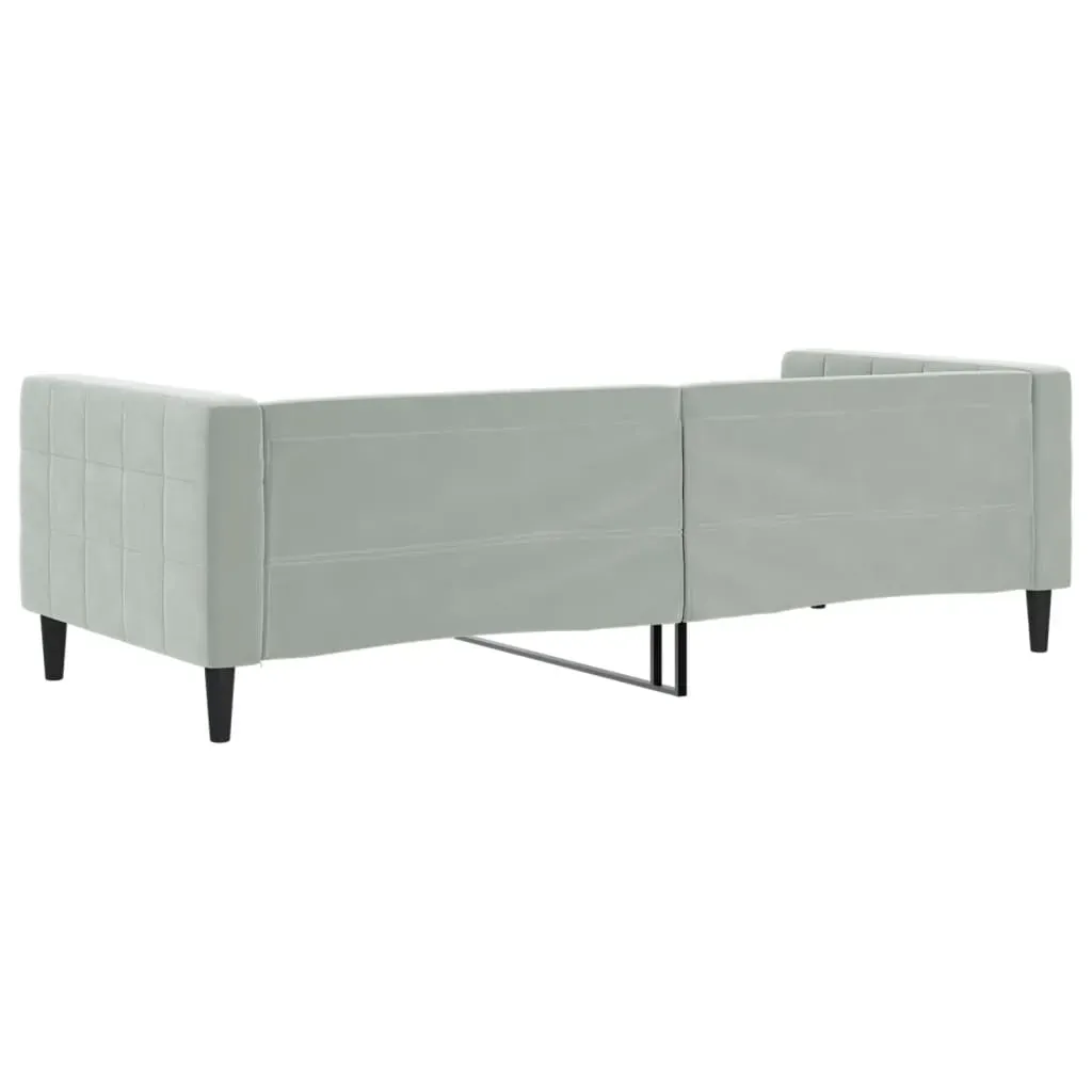 Day Bed without Mattress Light Grey 90x190 cm Velvet Price
