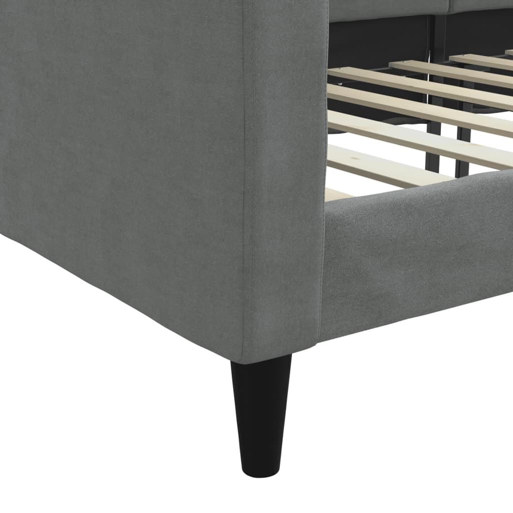 Day Bed without Mattress Dark Grey 90x190 cm Fabric Price