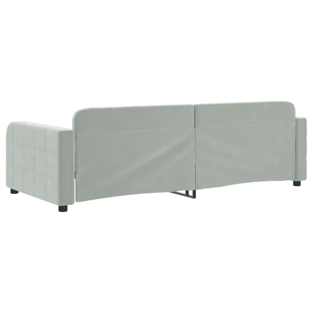 Day Bed without Mattress Light Grey 90x190 cm Velvet Price