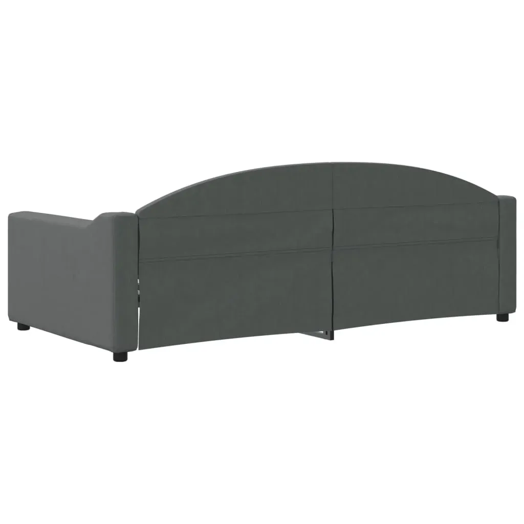 Day Bed without Mattress Dark Grey 90x190 cm Fabric Price
