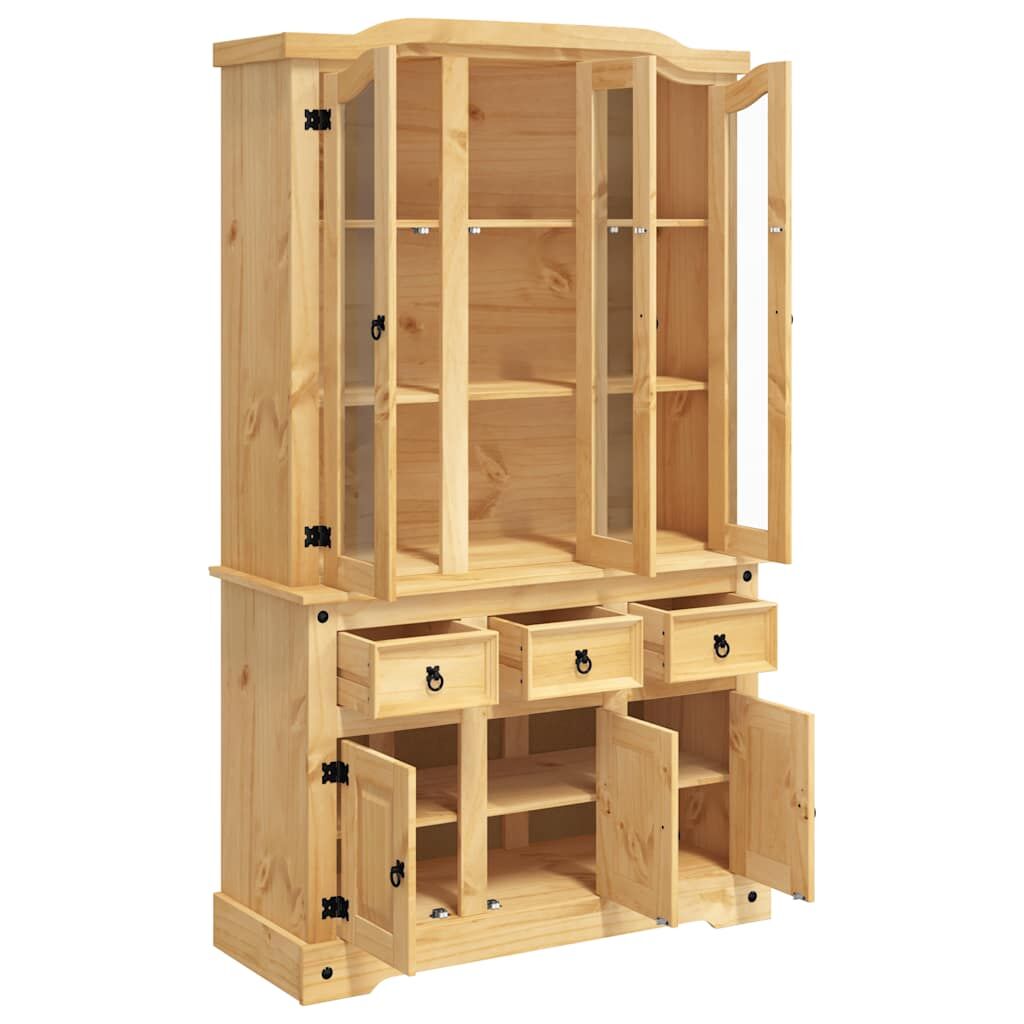 Highboard Corona Brown 112x43x196 cm Solid Wood Mexican Pine Price