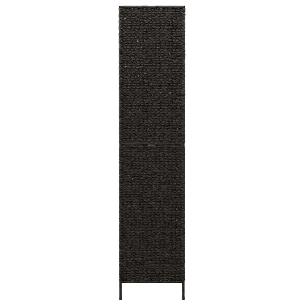 Room Divider 4-Panel Black 163x180 cm Water Hyacinth Price