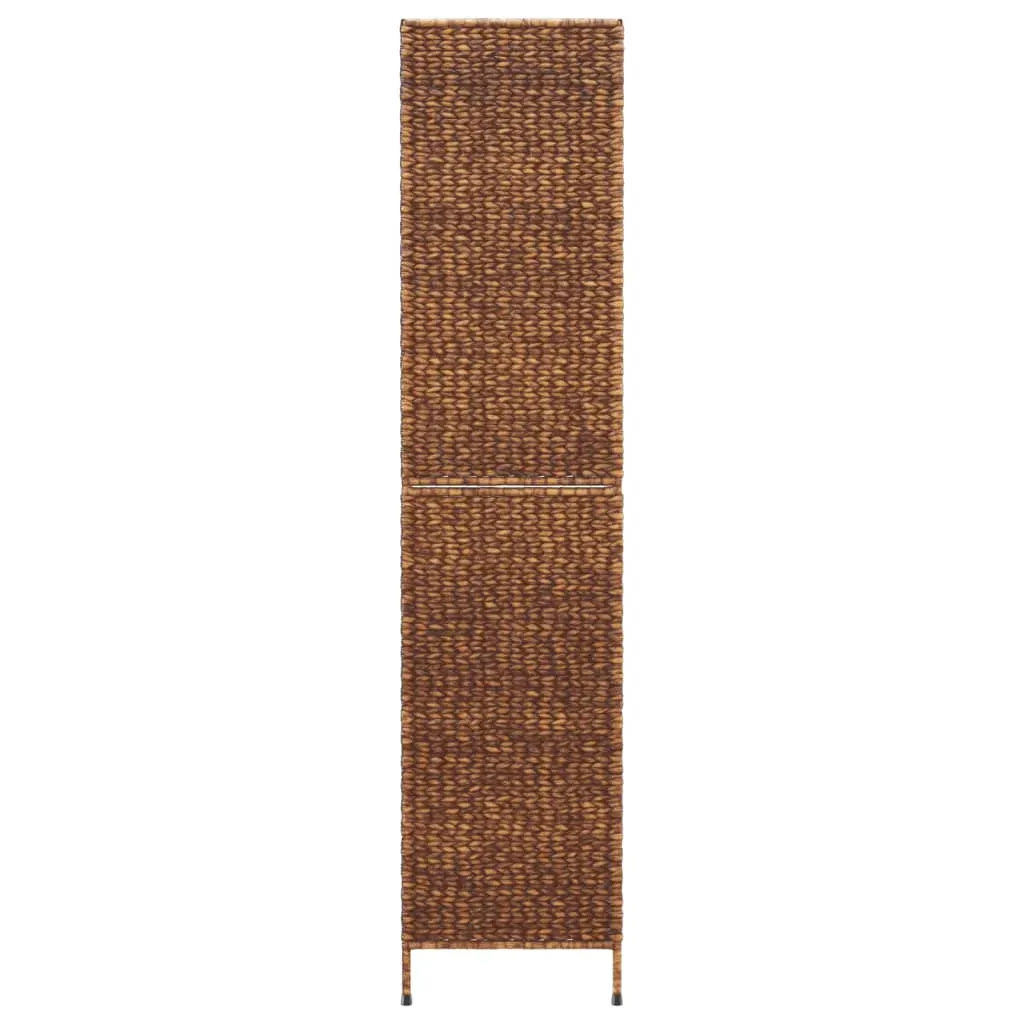 Room Divider 5-Panel Brown 205x180 cm Water Hyacinth Price